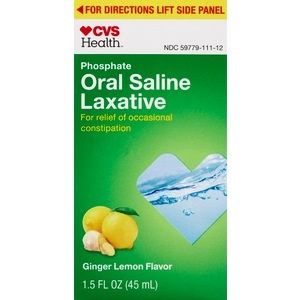 slide 1 of 1, CVS Health Phosphate Oral Saline Laxative Ginger Lemon Flavor, 1.5 Oz, 1.5 fl oz; 45 ml