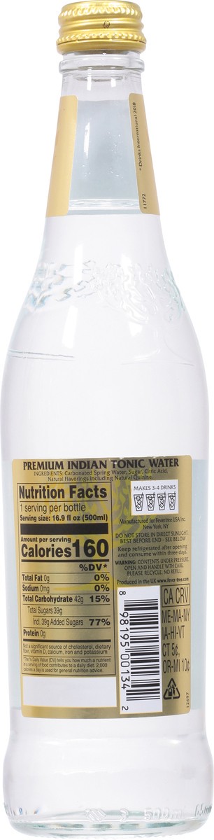 slide 4 of 9, Fever-Tree Premium Indian Tonic Water 16.9 fl oz, 500 ml