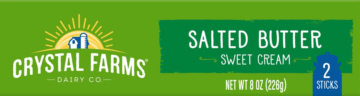 slide 8 of 8, Crystal Farms Salted Sweet Cream Butter, 8 oz, 2 Sticks, 2 ct