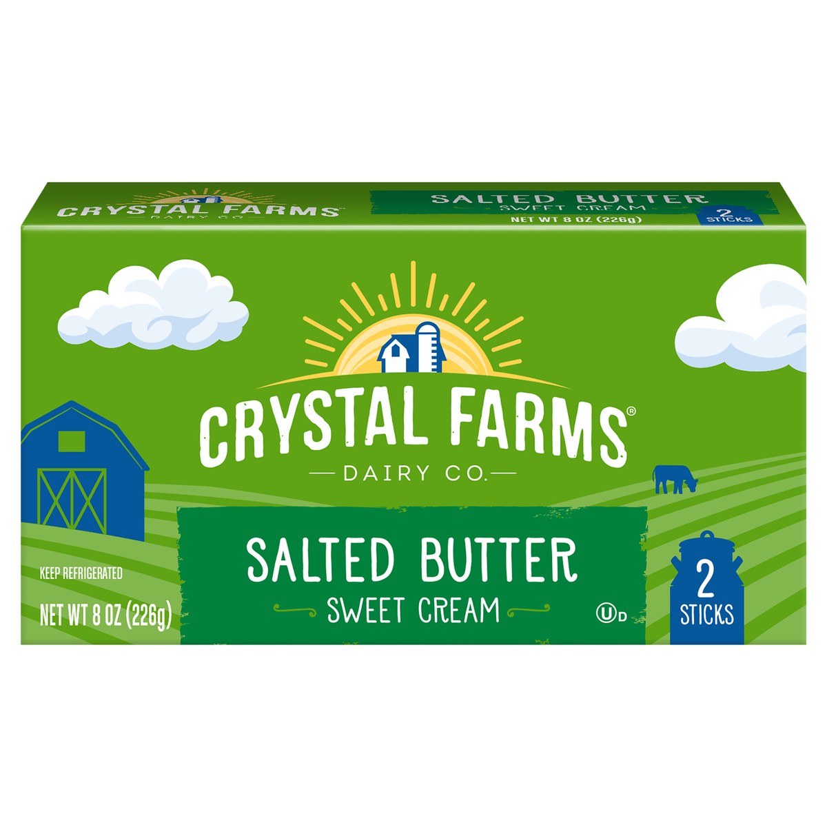 slide 6 of 8, Crystal Farms Salted Sweet Cream Butter, 8 oz, 2 Sticks, 2 ct