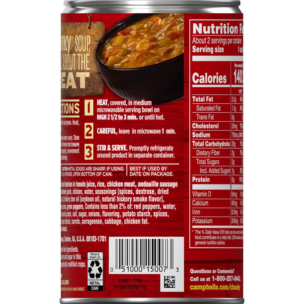 slide 5 of 6, Campbell's Chunky Grilled Chicken & Sausage Gumbo, 12 ct; 18.8 oz