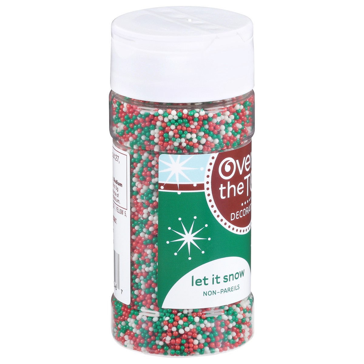 slide 2 of 16, Over The Top Decorating Let It Snow Non-Pareils 3.8 oz, 3.8 oz