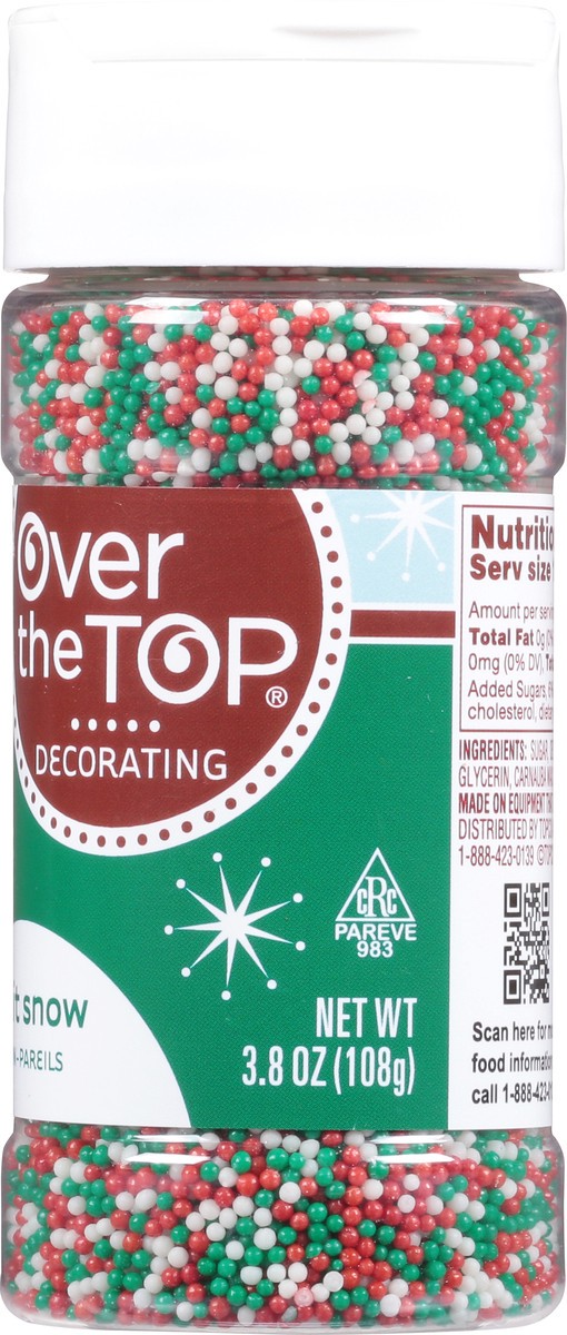 slide 14 of 16, Over The Top Decorating Let It Snow Non-Pareils 3.8 oz, 3.8 oz