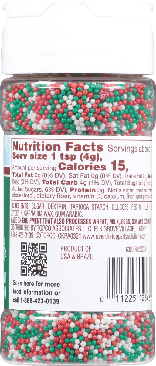slide 11 of 16, Over The Top Decorating Let It Snow Non-Pareils 3.8 oz, 3.8 oz