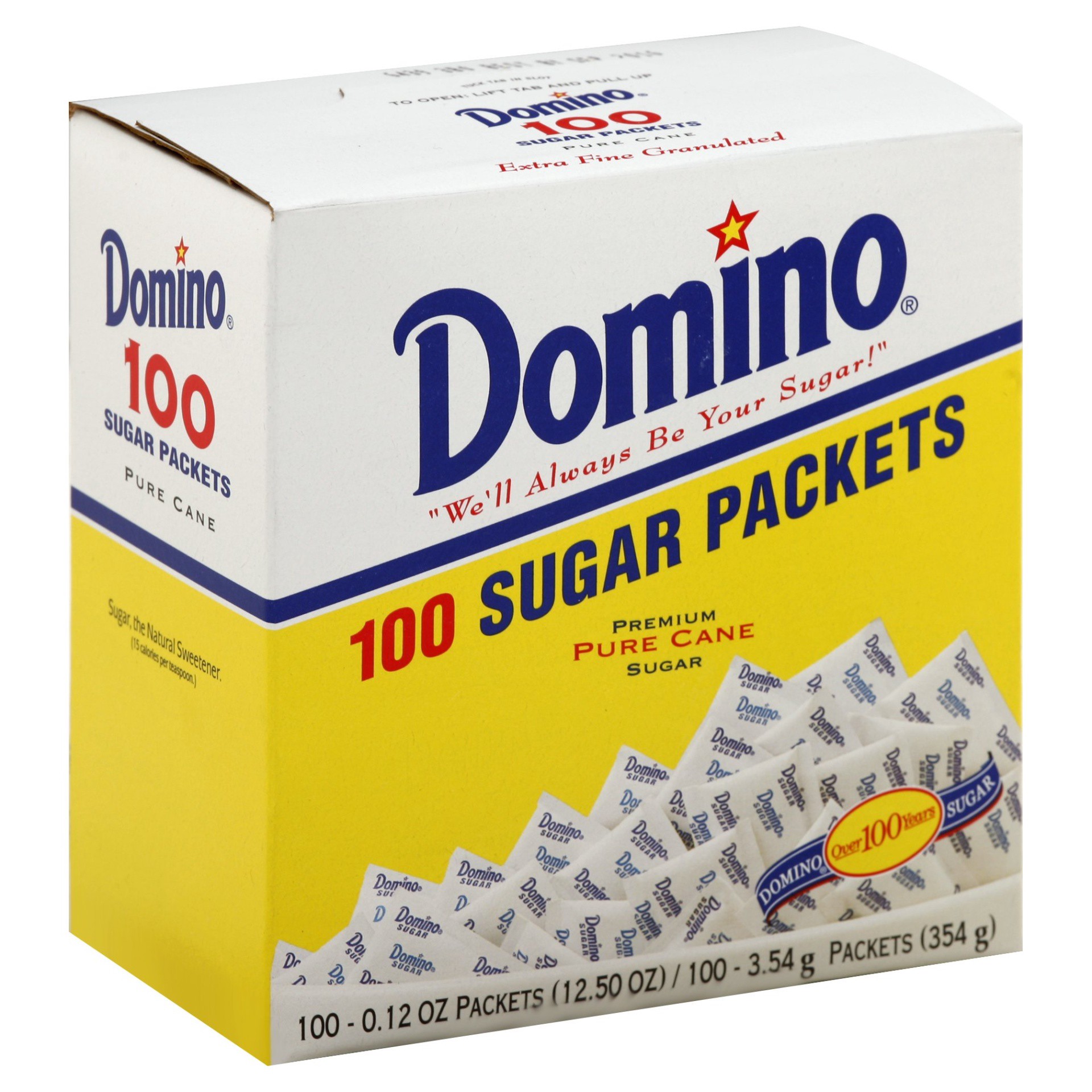 slide 1 of 8, Domino Granulated Sugar Packets, 100 ct