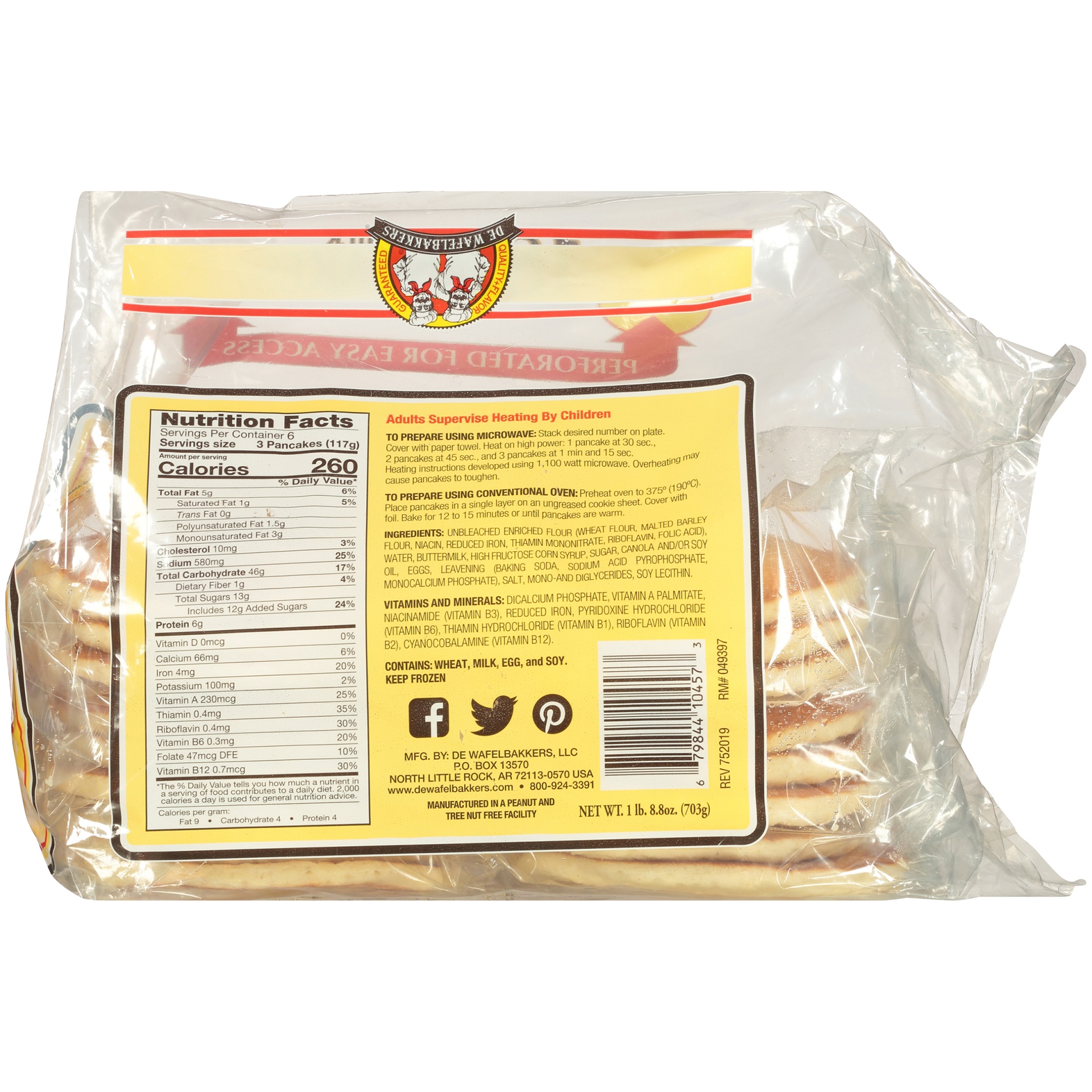 De Wafelbakkers Buttermilk Pancakes 18 ct; 24.8 oz Shipt
