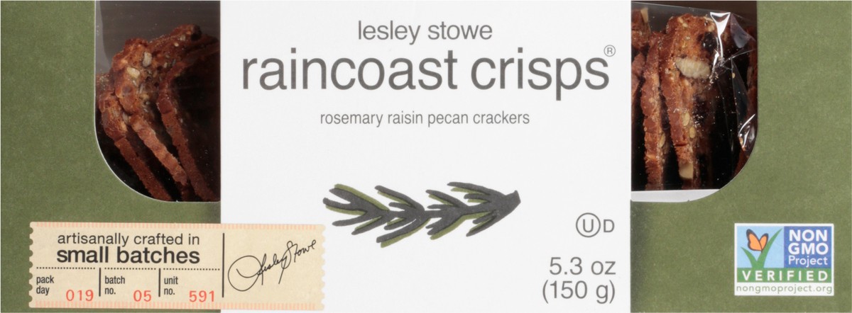 slide 1 of 9, Lesley Stowe Raincoast Crisps Rosemary Raisin Pecan Crackers 5.3 oz, 5.3 oz