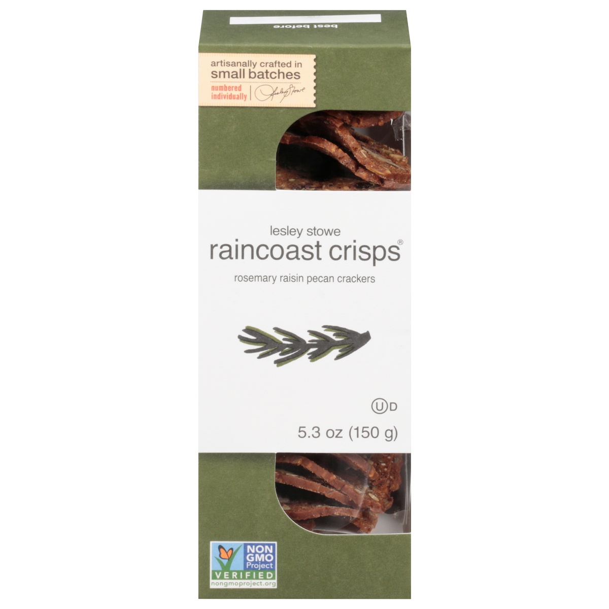 slide 1 of 1, Lesley Stowe Raincoast Crisps Rosemary Raisin Pecan Crackers 5.3 oz, 