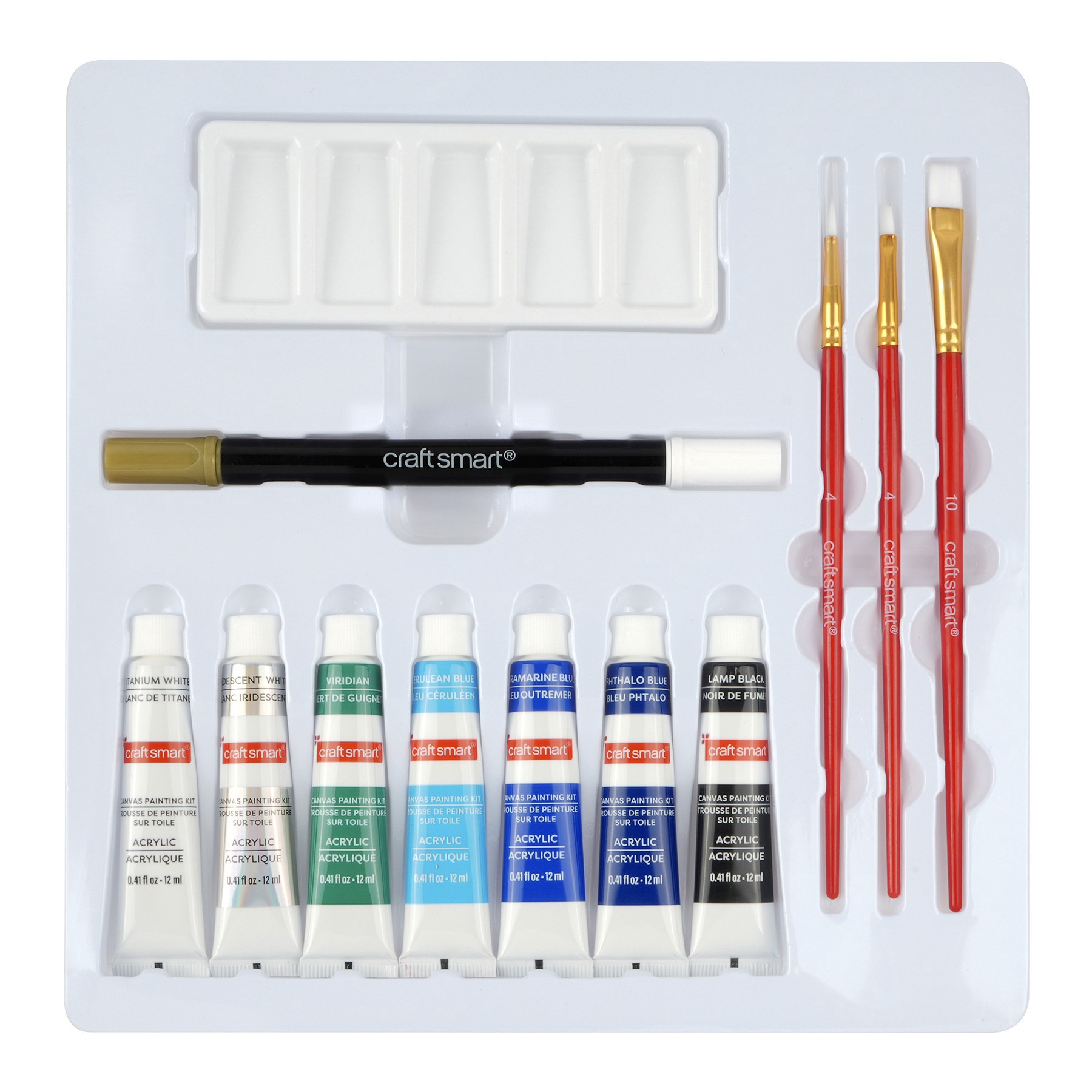 slide 2 of 3, 11" x 11" Moon Canvas Painting Kit by Craft Smart, 11 in x 11 in