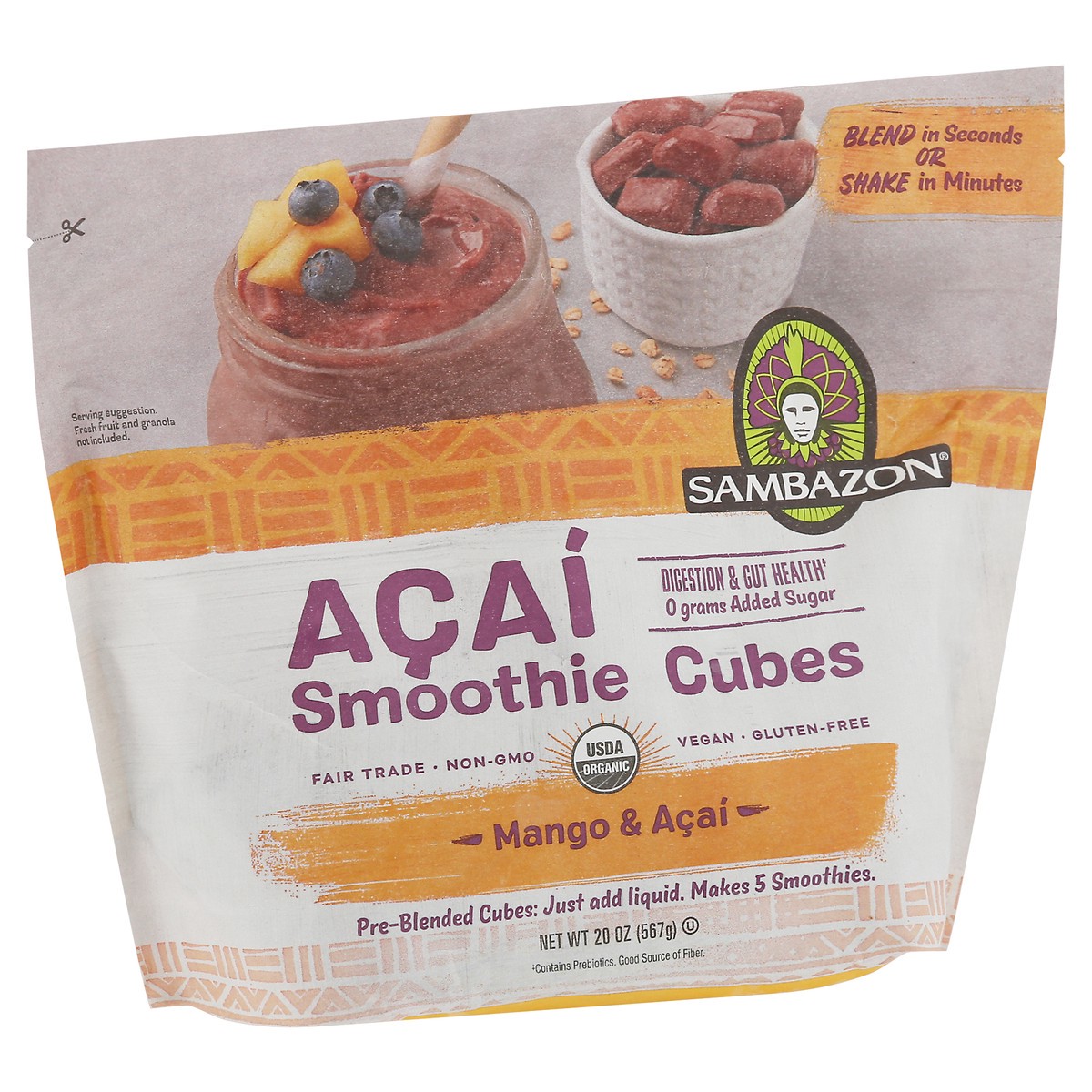 slide 8 of 9, Sambazon Organic Mango & Acai Smoothie Cubes 20 oz, 20 oz