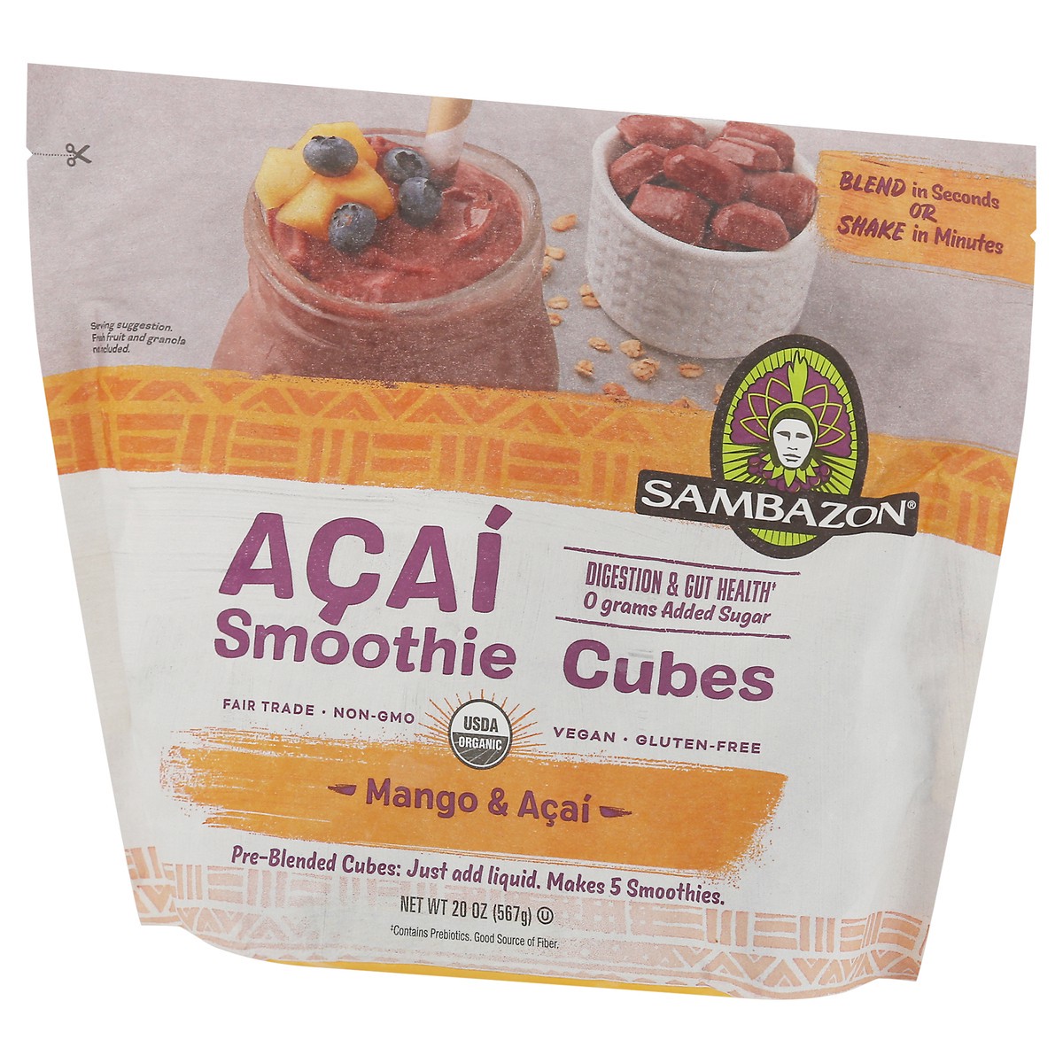 slide 6 of 9, Sambazon Organic Mango & Acai Smoothie Cubes 20 oz, 20 oz