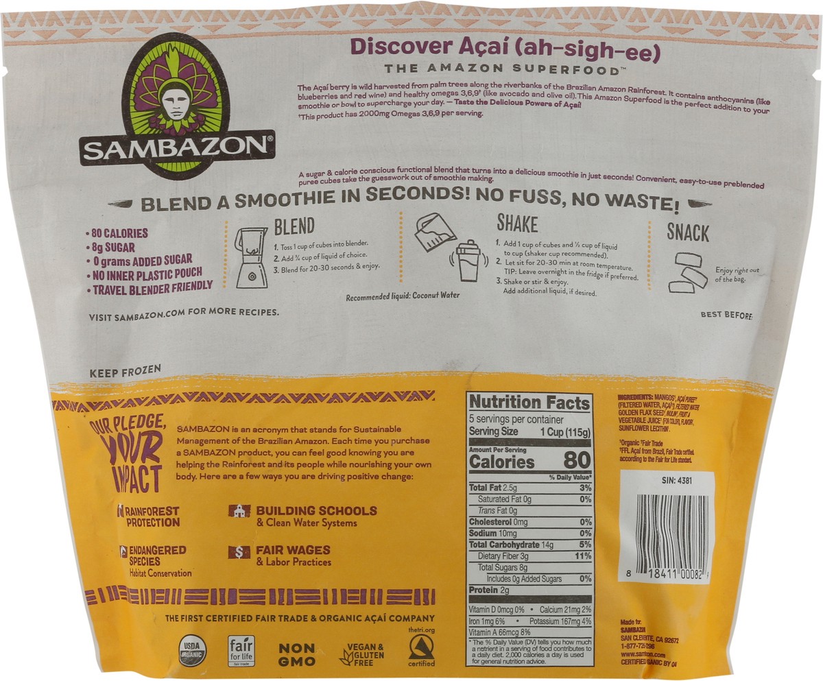 slide 5 of 9, Sambazon Organic Mango & Acai Smoothie Cubes 20 oz, 20 oz