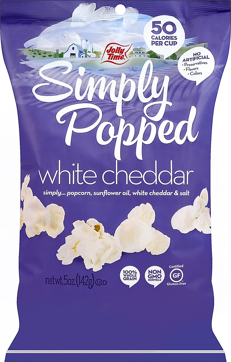 slide 3 of 11, Jolly Time Simply Popped White Cheddar Popcorn 5 oz, 5 oz