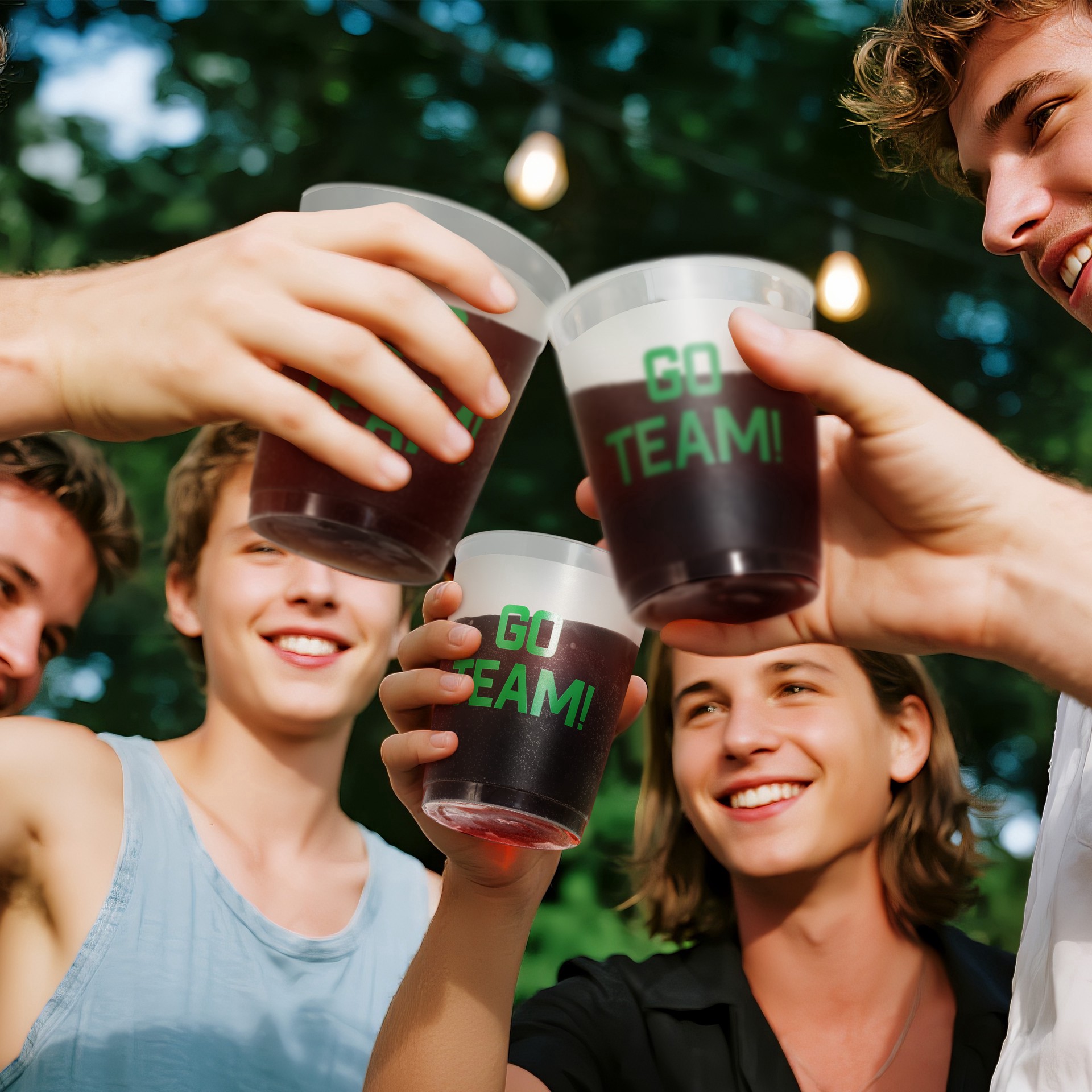 slide 3 of 3, 15.5oz. Go Team Frosted Plastic Cups, 6ct. By Celebrate It, 6 ct