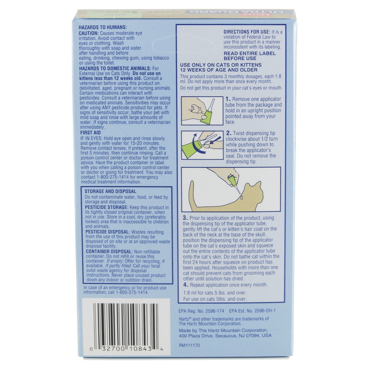 slide 4 of 4, Hartz Ultra Guard Cat Ro Flea Drops, 5 lb