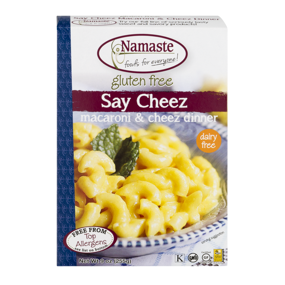 slide 1 of 1, Namaste Foods Namaste Gluten Free Say Cheez Macaroni & Chez Dinner, 9 oz