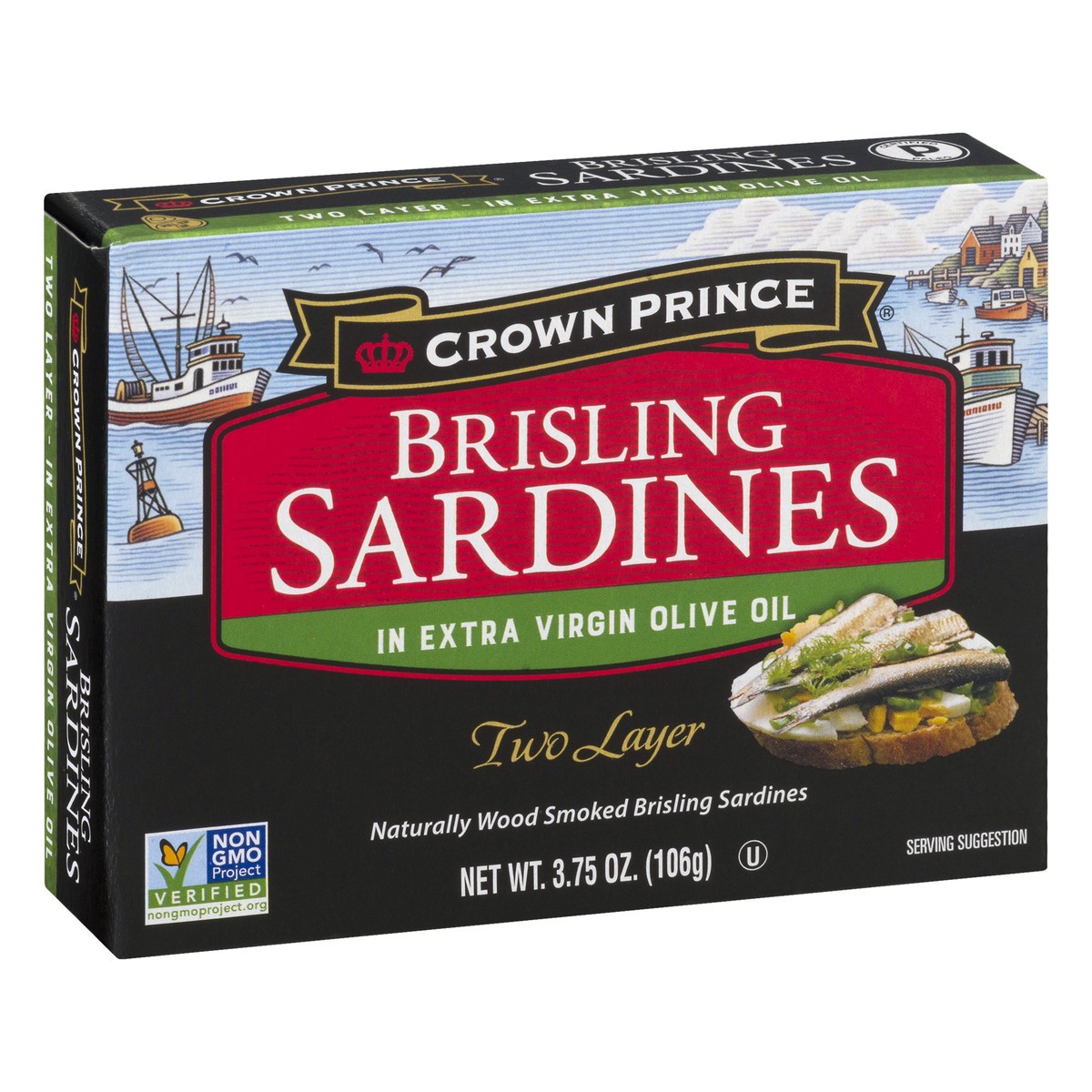 slide 10 of 10, Crown Prince Brisling in Extra Virgin Olive Oil Two Layer Sardines 3.75 oz, 3.75 oz