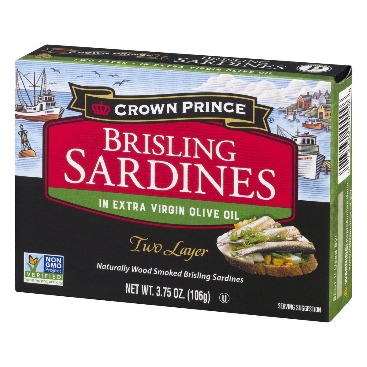 slide 9 of 10, Crown Prince Brisling in Extra Virgin Olive Oil Two Layer Sardines 3.75 oz, 3.75 oz