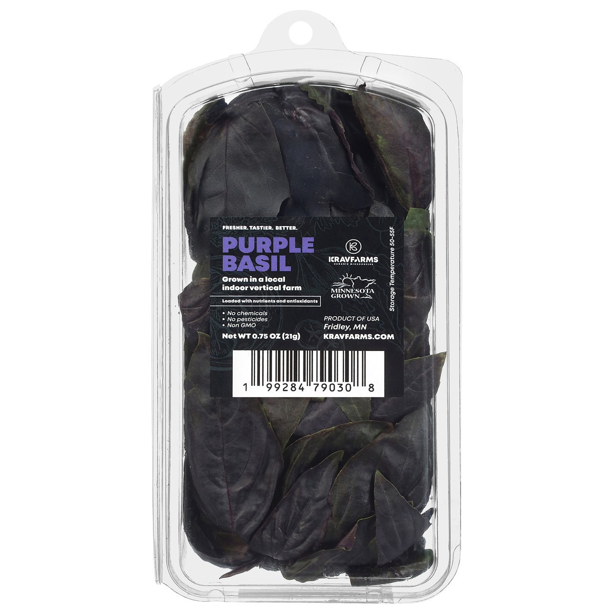 slide 4 of 4, Kravfarms Krav Farms Organic Microgreens Purple Basil, 1 ct