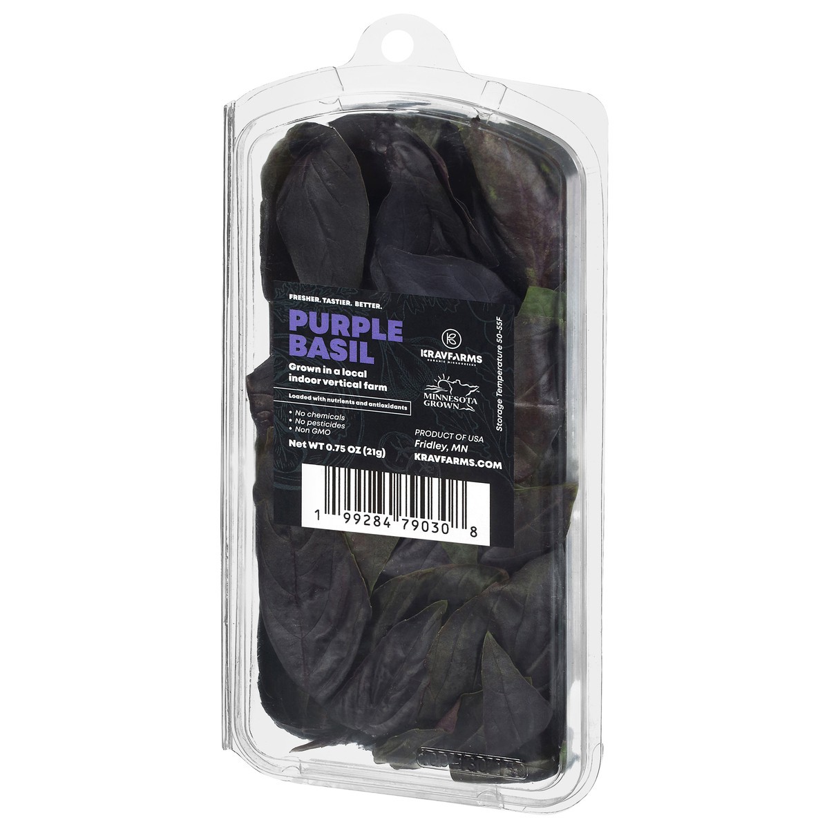 slide 3 of 4, Kravfarms Krav Farms Organic Microgreens Purple Basil, 1 ct