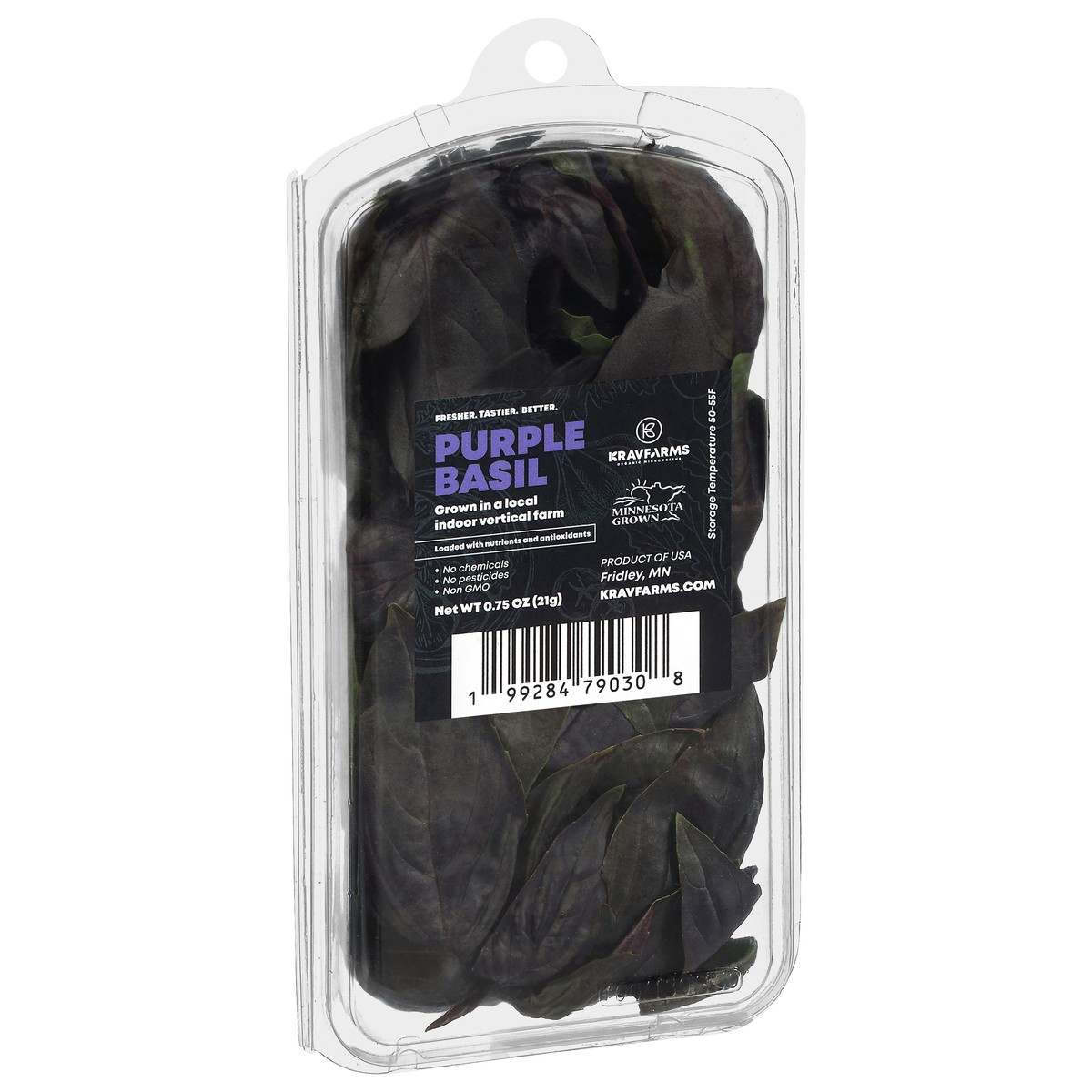 slide 2 of 4, Kravfarms Krav Farms Organic Microgreens Purple Basil, 1 ct