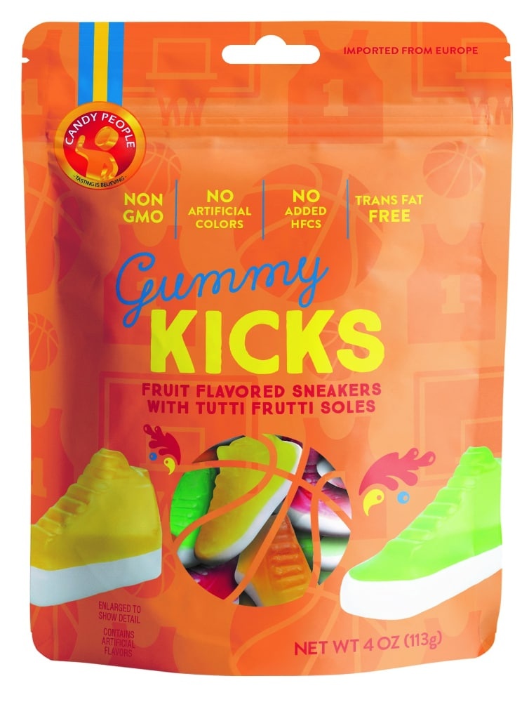 slide 1 of 1, Candy People Gummy Kicks Fruit Flavored Sneakers With Tutti Frutti Soles Candy, 4 oz