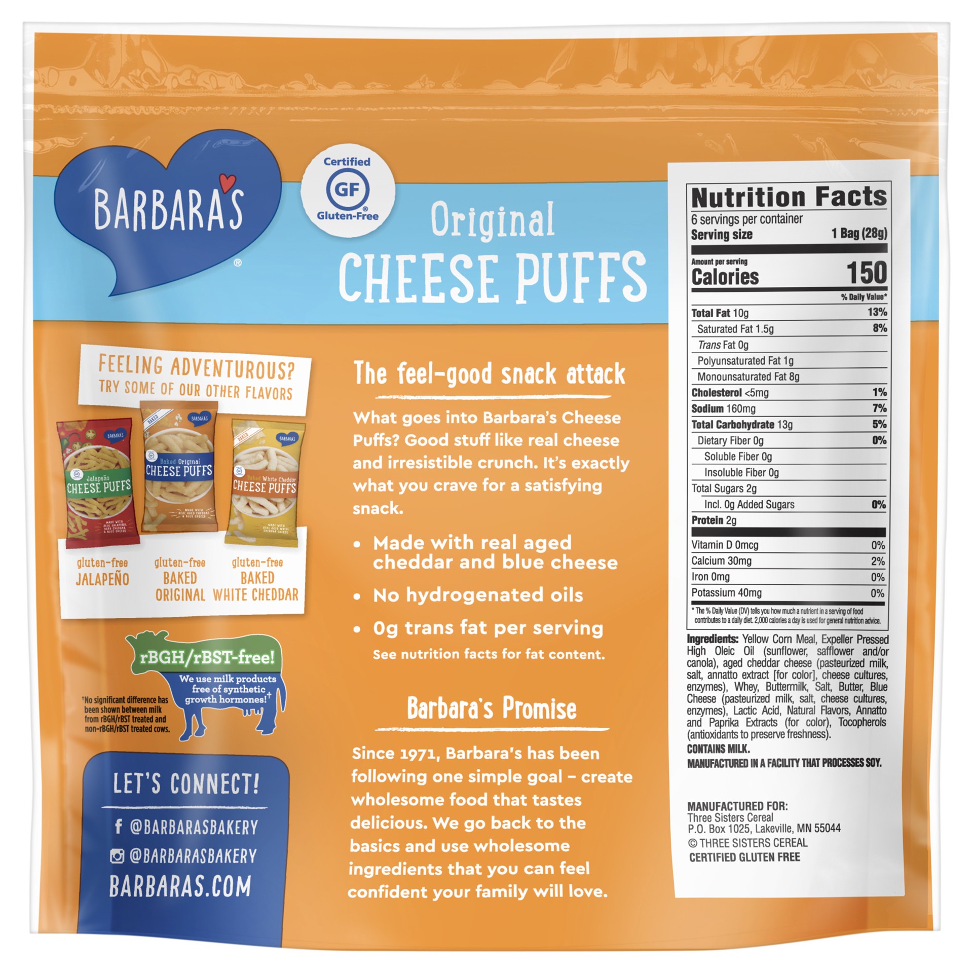 slide 2 of 5, Barbara's Original Cheese Puffs, 6 - 1 OZ Bags, 1 ct