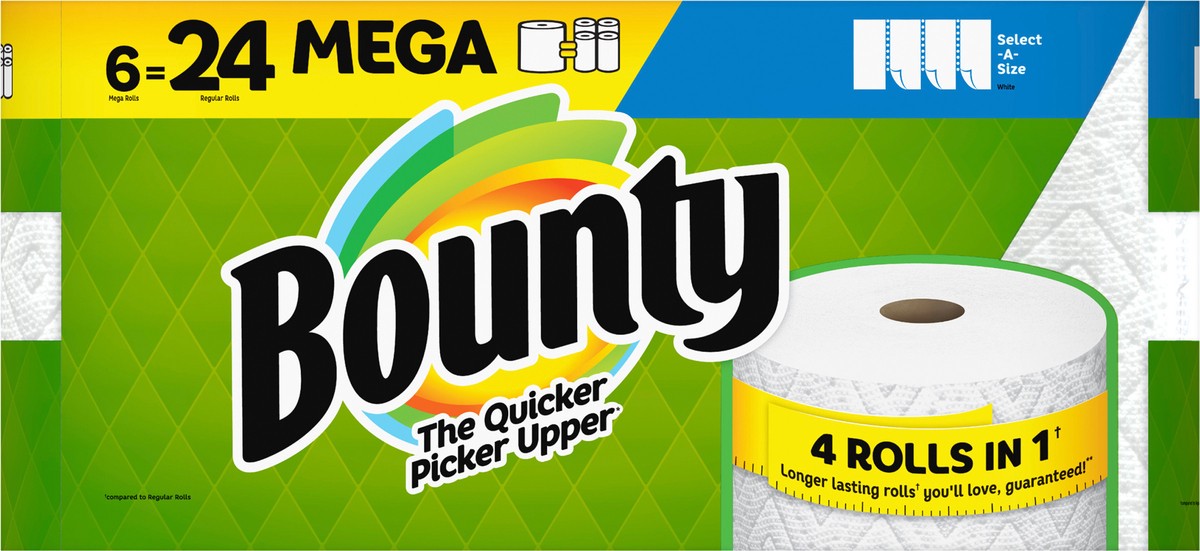 slide 5 of 5, Bounty Select-A-Size Mega Paper Towel Rolls, 6 ct