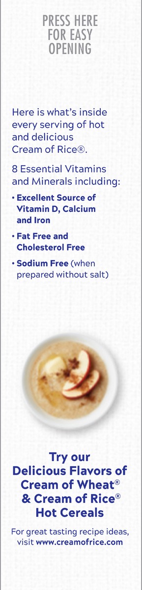 slide 2 of 7, Cream of Rice Gluten Free Hot Cereal, Kosher, 14 OZ Box, 14 oz
