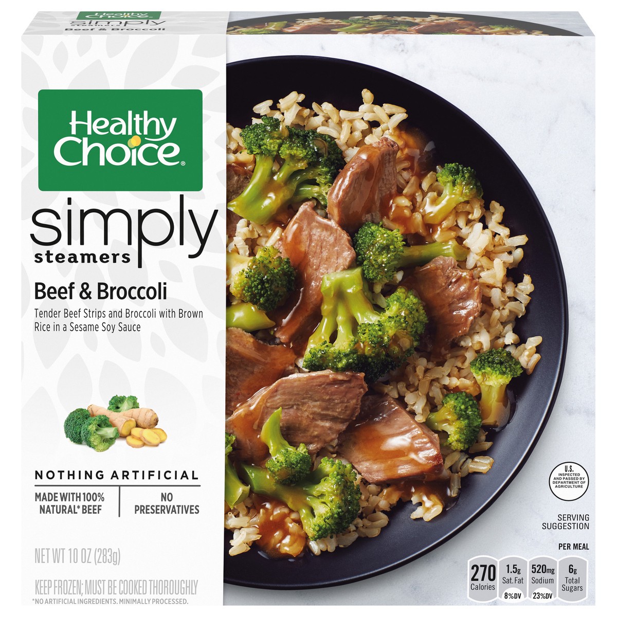 slide 1 of 5, Healthy Choice Simply Steamers Frozen Dinner, Beef & Broccoli, 10 Ounce, 10 oz