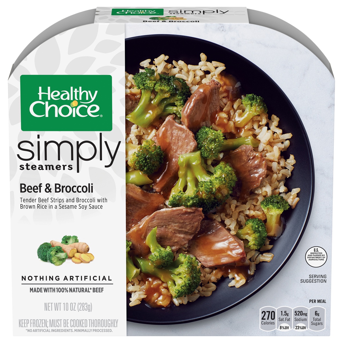 slide 1 of 4, Healthy Choice Beef & Broccoli Simply Steamers, 10 oz