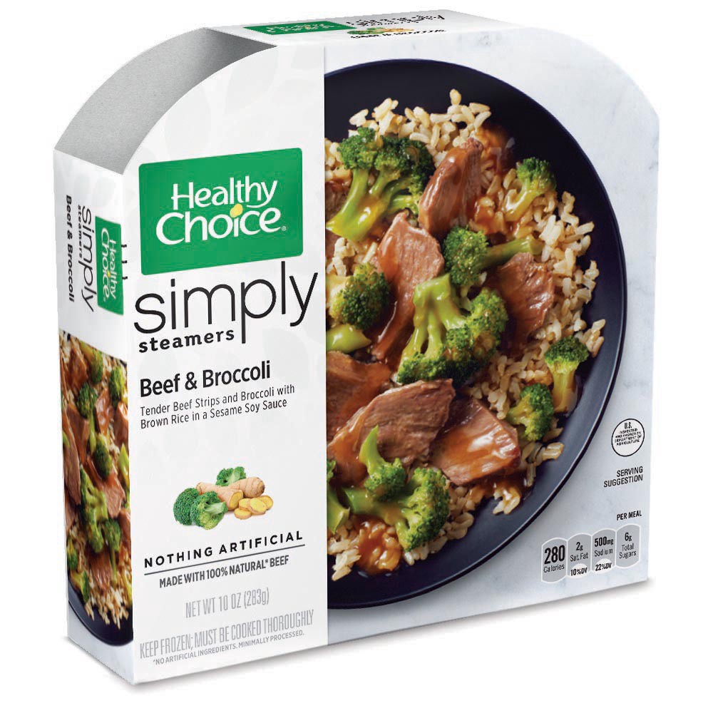 slide 1 of 5, Healthy Choice Simply Steamers Frozen Dinner, Beef & Broccoli, 10 Ounce, 10 oz