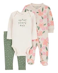 Carter's Baby 3-Piece Floral Multi-Piece Set Pink NB