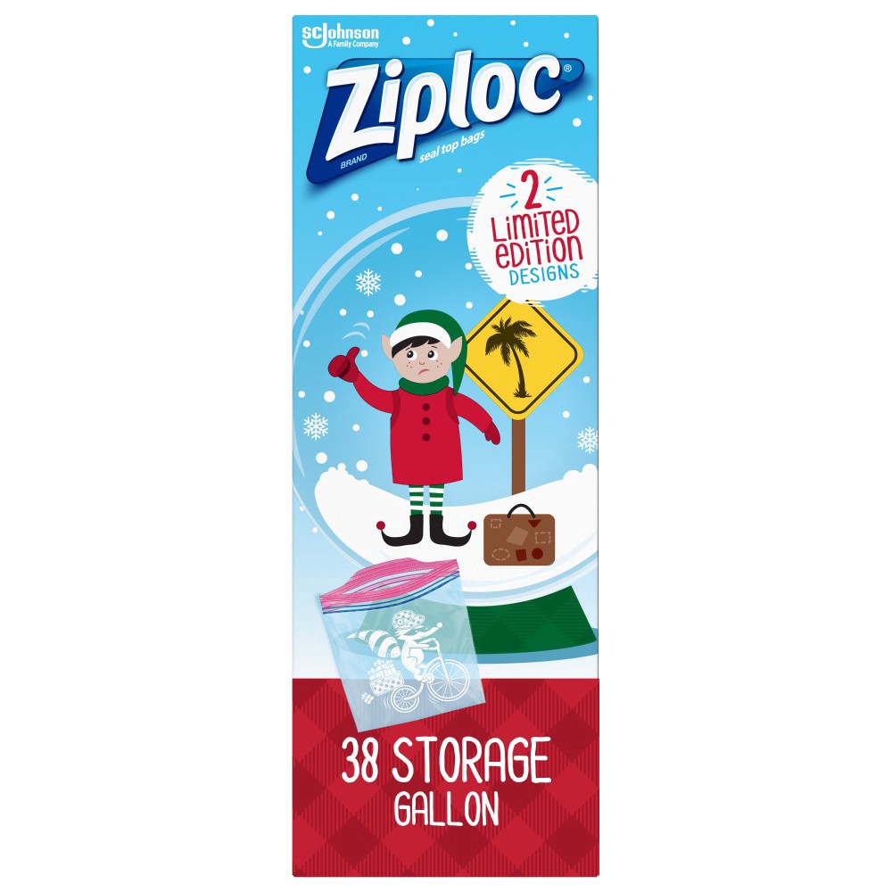 slide 5 of 6, Ziploc Brand Storage Bags Holiday, Gallon, 38 Count, 38 ct