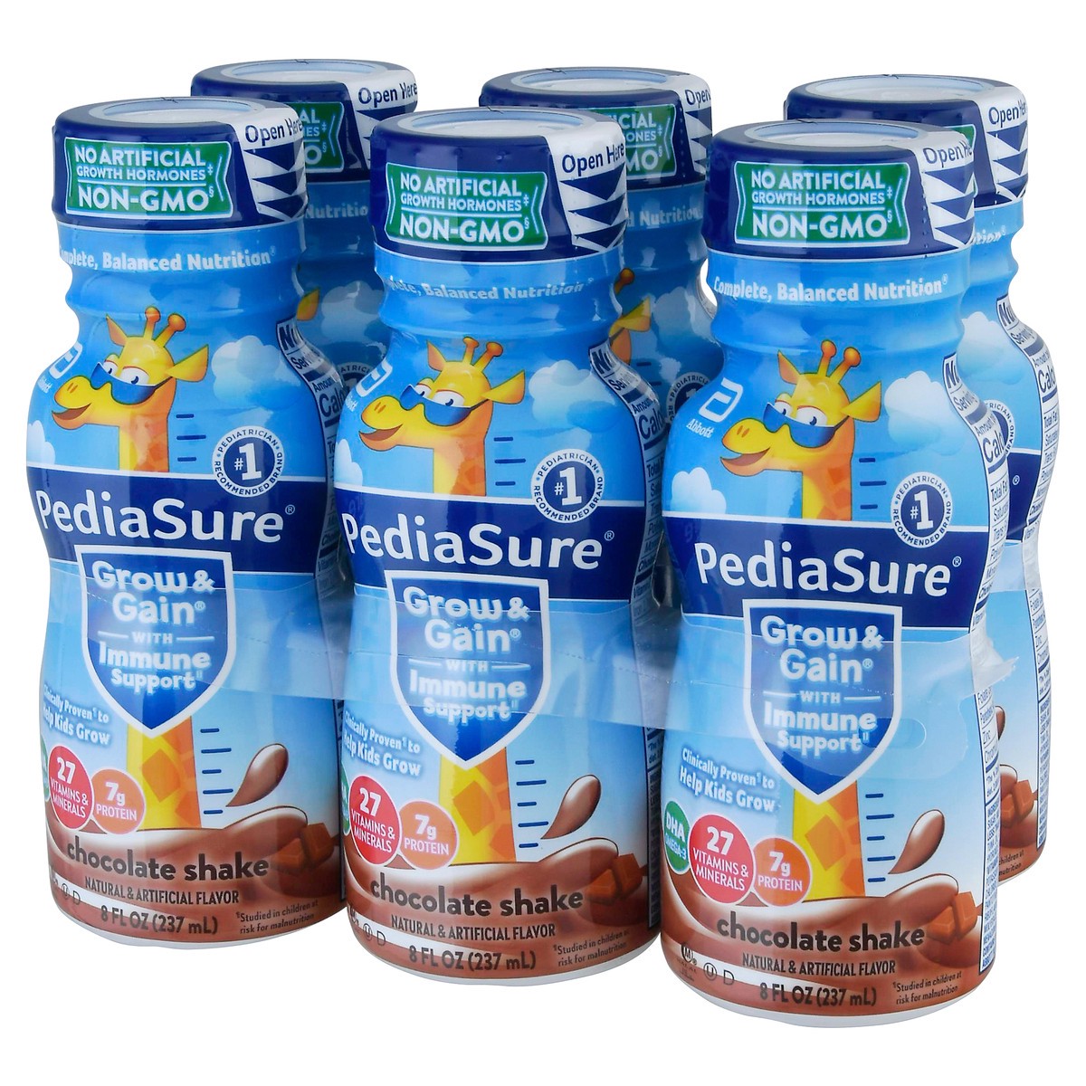 slide 1 of 5, PediaSure Grow & Gain Nutritional Shake Chocolate Ready-to-Drink 6-8 fl. oz. Bottles, 6 ct; 8 fl oz
