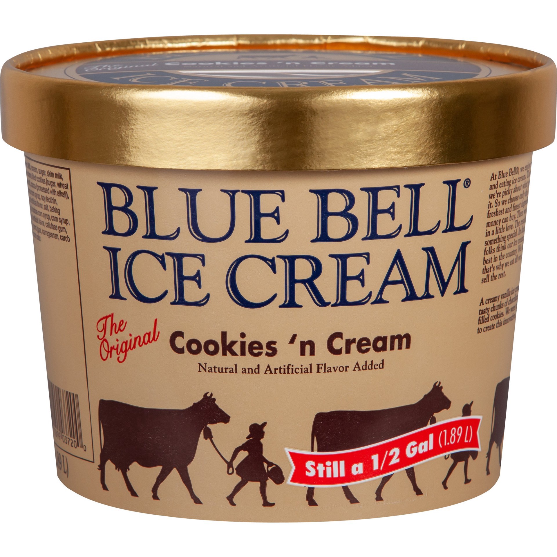 slide 1 of 1, Blue Bell Cookies 'n Cream, 64 oz