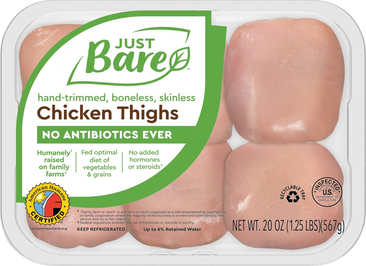 slide 4 of 5, All Natural Fresh Chicken, Family Pack of Thighs, 1.25 lb
