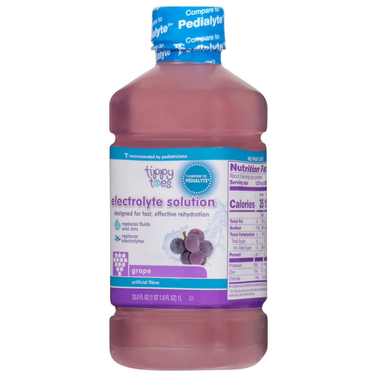 slide 4 of 9, Tippy Toes Grape Electrolyte Solution 33.8 floz, 33.8 fl oz