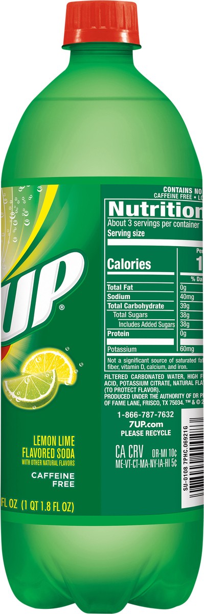 slide 4 of 6, 7UP Lemon Lime Soda, 1 L bottle, 1 liter