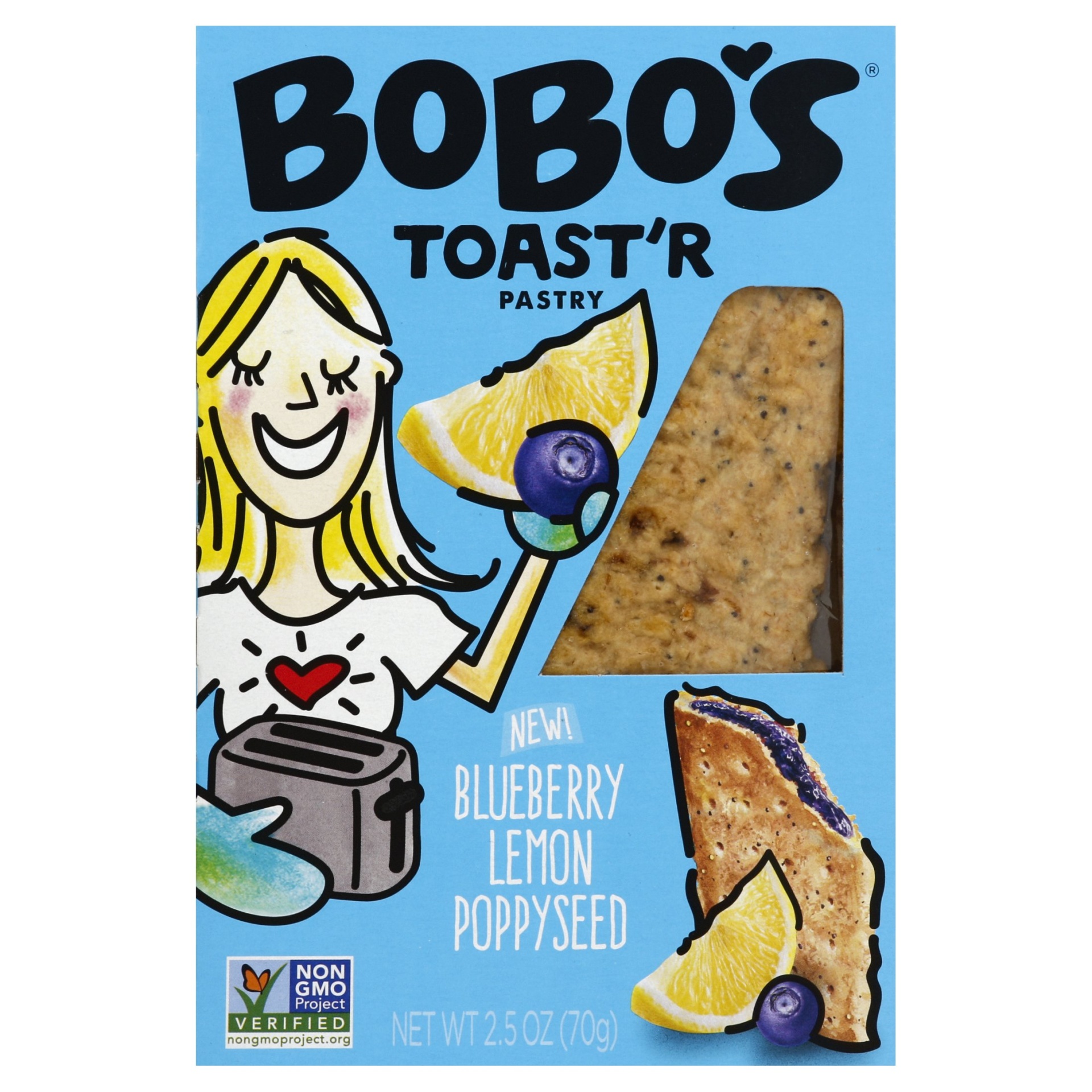 slide 1 of 1, Bobo's Blueberry Lemon Toast'r Pastry, 2.5 oz