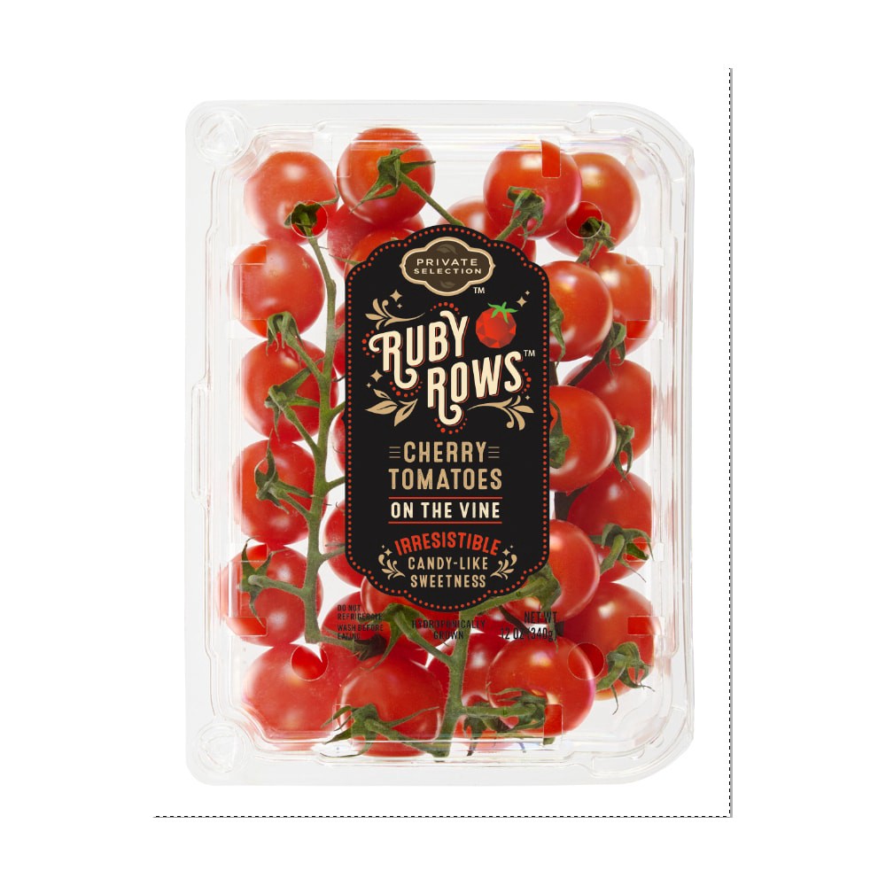 slide 1 of 2, Private Selection Ruby Rows Cherry On the vine Tomatoes, 12 oz