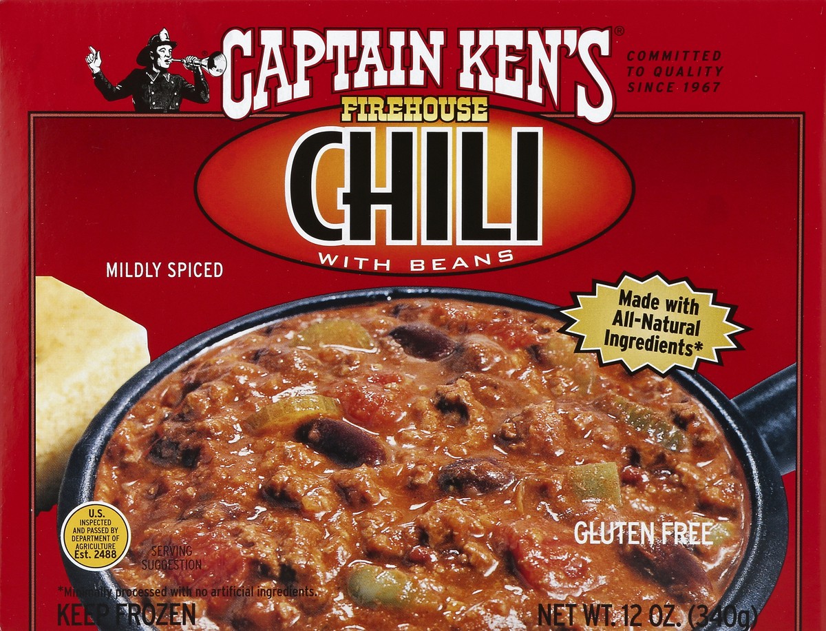 slide 4 of 4, Captain Kens Firehouse Chili with Beans 12 oz, 12 oz