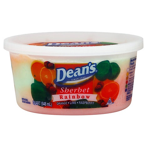 slide 1 of 1, Dean's Rainbow Sherbet Ice Cream, 1 qt