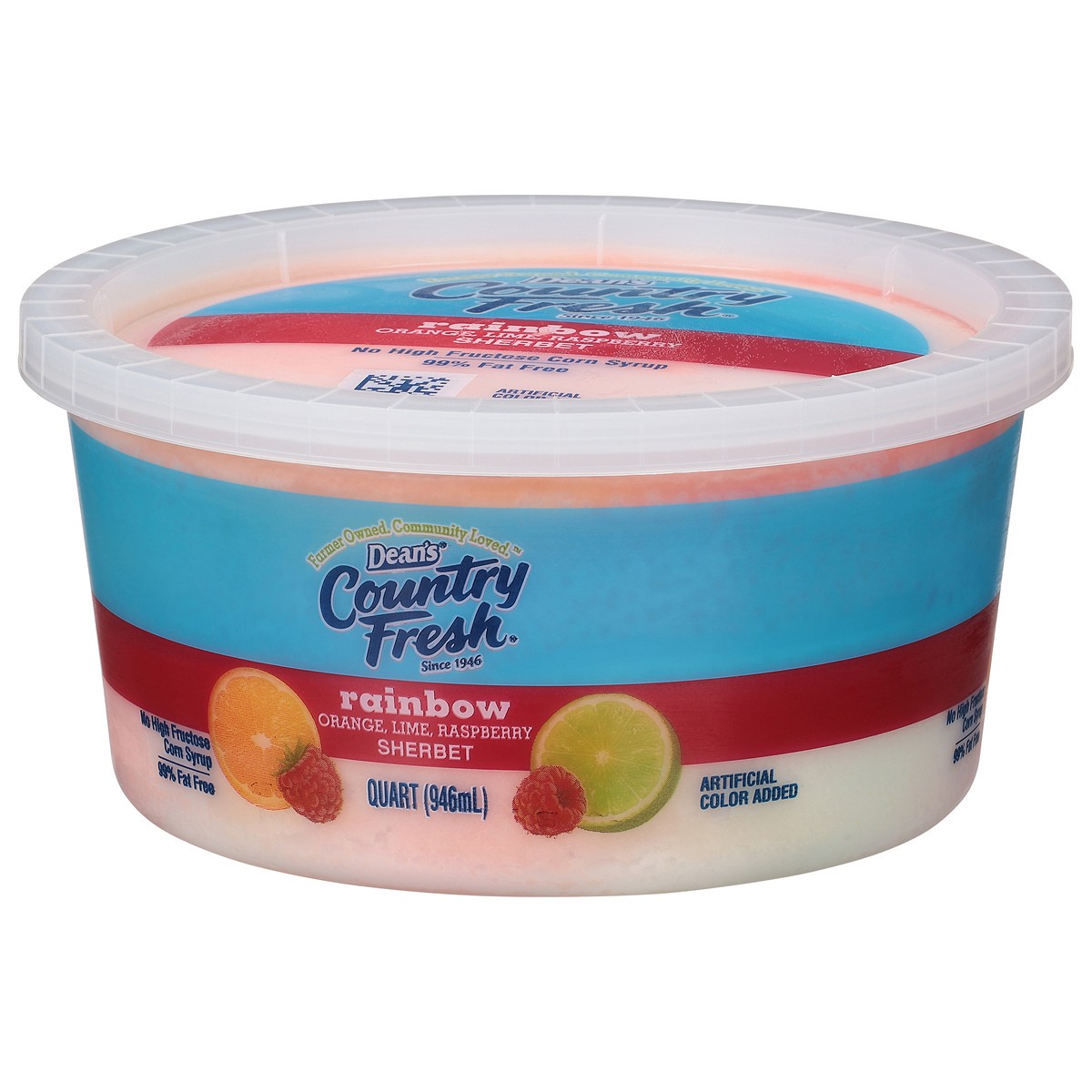 slide 8 of 13, Country Fresh Rainbow Orange/Lime/Raspberry Sherbet 1 qt, 1 qt