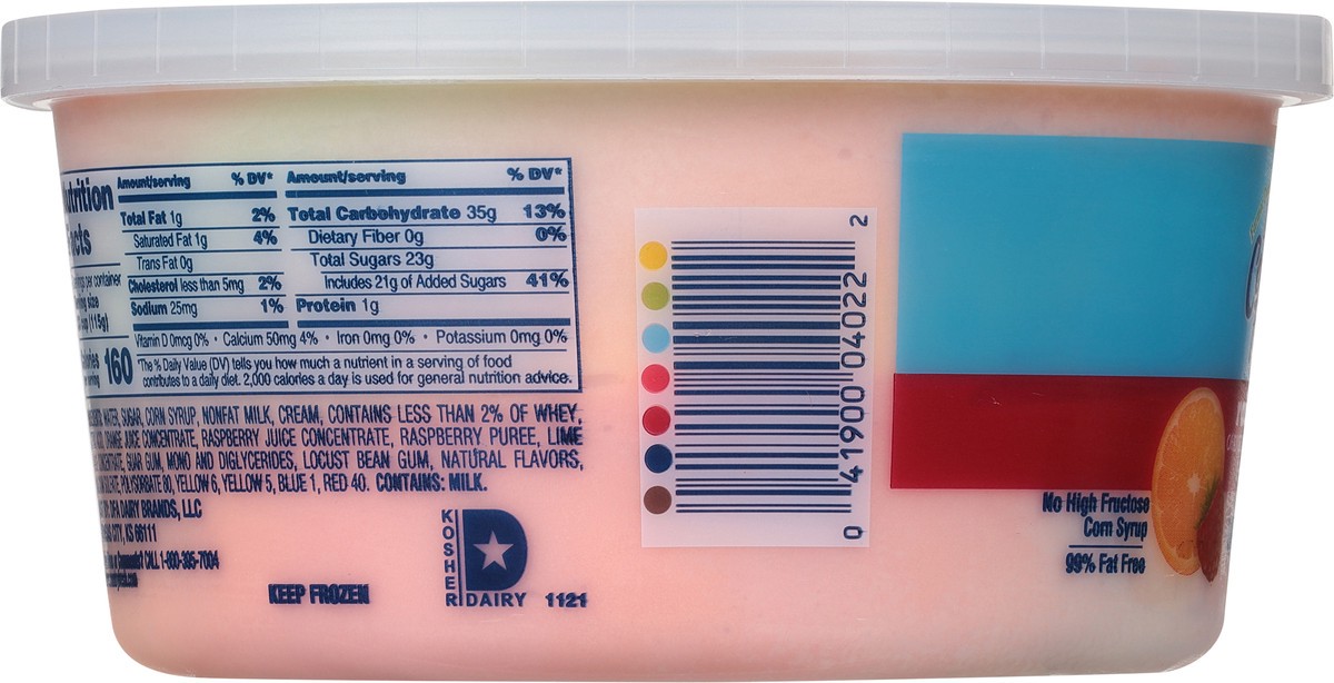 slide 2 of 13, Country Fresh Rainbow Orange/Lime/Raspberry Sherbet 1 qt, 1 qt
