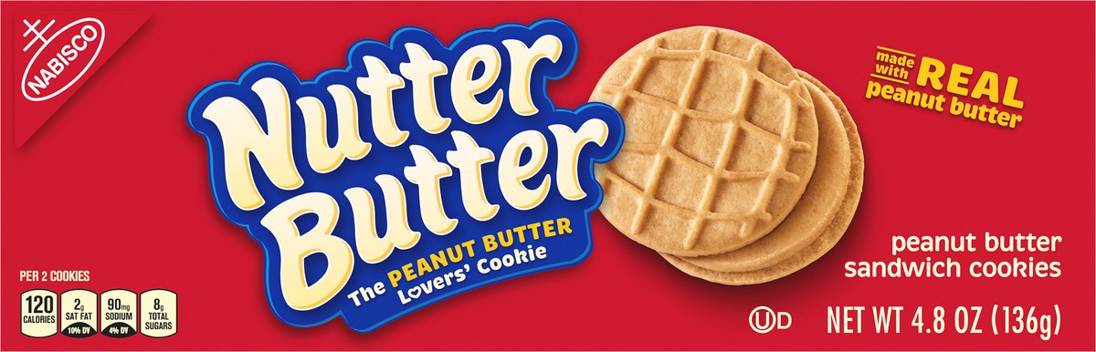 slide 9 of 9, Nutter Butter Peanut Butter Sandwich Cookies, 4.8 oz, 0.3 lb