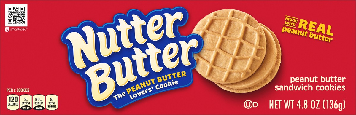 slide 5 of 9, Nutter Butter Peanut Butter Sandwich Cookies, 4.8 oz, 0.3 lb