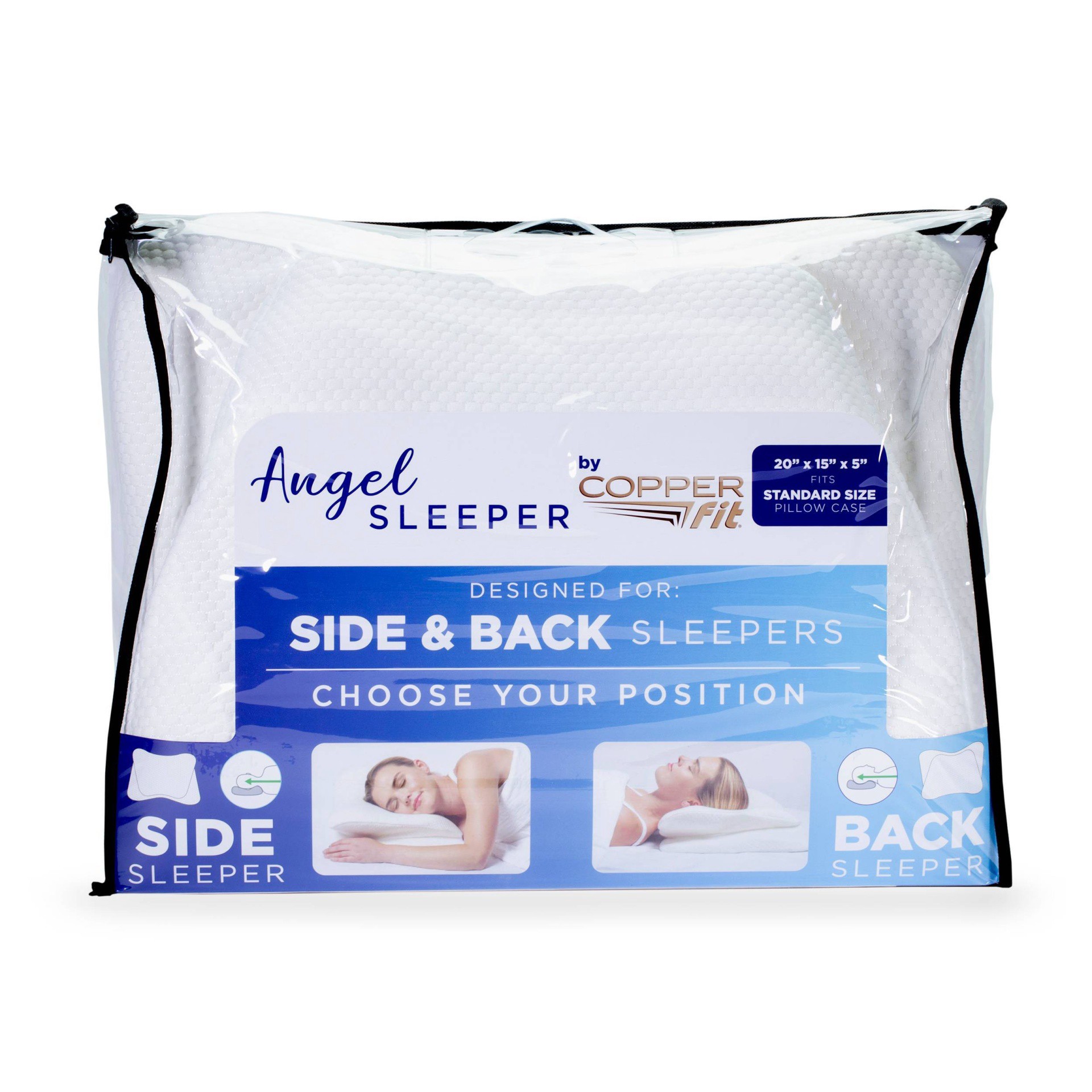 slide 1 of 7, Copper Fit Angel Sleeper Reversible Standard Pillow, 1 ct