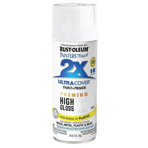 slide 13 of 15, Rust-Oleum Ultra Cover 2X High Gloss Spray White, XXL