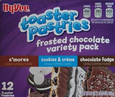 slide 1 of 1, Hy-Vee Toaster Pastries Frosted Chocolate Variety Pack 12Ct, 22 oz